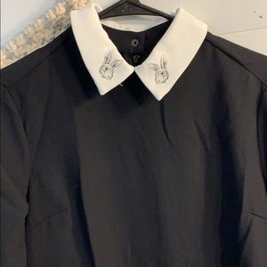 Black dress with bunny detail